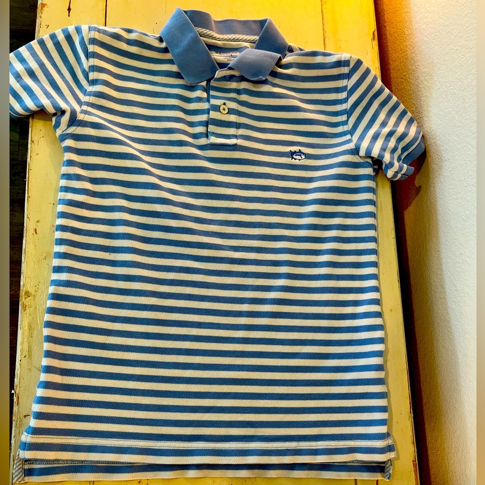 Boys Skipjack Polo Shirt Blue Striped
